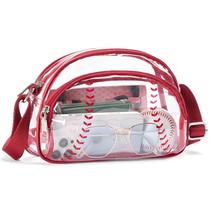 Bolsa tiracolo BOSTANTEN Baseball em material vegano vermelha