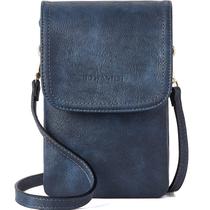 Bolsa tiracolo BOSTANTEN de material vegano para mulheres azul marinho