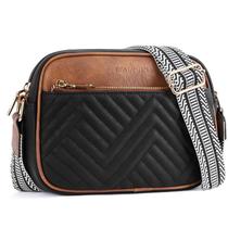 Bolsa tiracolo BOSTANTEN em material vegano acolchoado preto/marrom Bolsa tiracolo BOSTANTEN em material vegano acolchoado preto/marrom