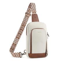 Bolsa Tiracolo CLUCI Grande em Couro Bege/Marrom