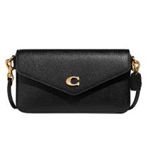 Bolsa tiracolo Coach Wyn Cross Grain Leather preta