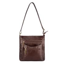 Bolsa tiracolo de couro Thais café Feminino Bolsa tiracolo de couro Thais café Feminino