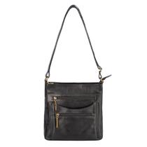 Bolsa tiracolo de couro Thais preto Feminino