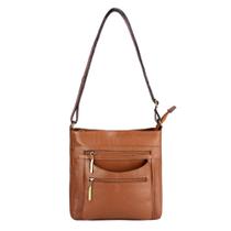 Bolsa tiracolo de couro Thais whisky Feminino Bolsa tiracolo de couro Thais whisky Feminino