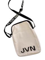 Bolsa tiracolo de lona de algodão reciclado JVN - média, neutra