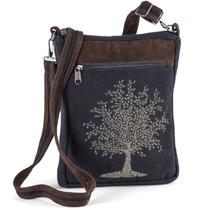 Bolsa tiracolo de lona Sagefind Tree of Life para mulheres