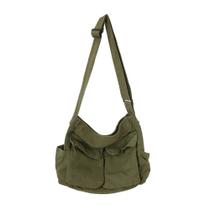 Bolsa tiracolo de lona Sumleno Bohemian Hobo Hippie Army Green
