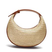 Bolsa tiracolo de palha Herald para mulheres Beach Woven Hobo Brown