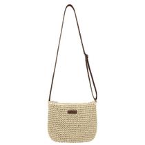 Bolsa tiracolo de palha Youjaree Woven Beach Vacation Bege Feminina