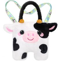 Bolsa tiracolo de pelúcia CatchCute Cow para crianças com alça ajustável Bolsa tiracolo de pelúcia CatchCute Cow para crianças com alça ajustável