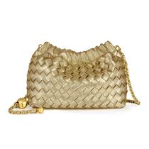 Bolsa tiracolo e bolsa de noite Joryin Woven Champagne Gold