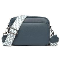 Bolsa tiracolo Efilra, bolsa de câmera de couro para mulheres, azul