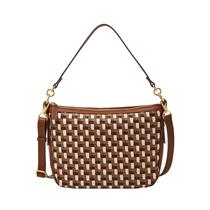 Bolsa tiracolo em couro Fossil Jolie para mulheres em tecido neutro Bolsa tiracolo em couro Fossil Jolie para mulheres em tecido neutro