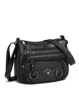 Bolsa tiracolo em couro PU vintage para mulheres