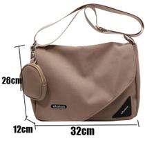 Bolsa Tiracolo Escolar OEM Modiva Impermeável Nylon 38x28x11cm Preto para Trabalho e Estudos