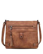Bolsa tiracolo FADEON Large Leather Brown para mulheres