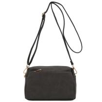 Bolsa tiracolo FashionPuzzle com zíper triplo pequena, cinza escuro Bolsa tiracolo FashionPuzzle com zíper triplo pequena, cinza escuro