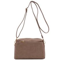 Bolsa tiracolo FashionPuzzle com zíper triplo, pequena, cinza Bolsa tiracolo FashionPuzzle com zíper triplo, pequena, cinza