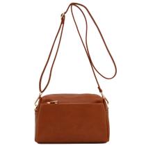 Bolsa tiracolo FashionPuzzle Small Triple Zip Saddle Brown Bolsa tiracolo FashionPuzzle Small Triple Zip Saddle Brown