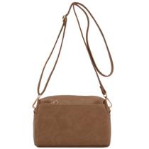Bolsa tiracolo FashionPuzzle Small Triple Zip (Stone) Bolsa tiracolo FashionPuzzle Small Triple Zip (Stone)