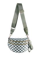 Bolsa tiracolo FEIBOON Spacious xadrez em nylon para mulheres Bolsa tiracolo FEIBOON Spacious xadrez em nylon para mulheres