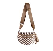Bolsa tiracolo FEIBOON Spacious xadrez em nylon para mulheres Bolsa tiracolo FEIBOON Spacious xadrez em nylon para mulheres