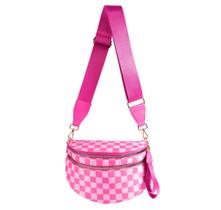 Bolsa tiracolo FEIBOON Spacious xadrez em nylon para mulheres Bolsa tiracolo FEIBOON Spacious xadrez em nylon para mulheres