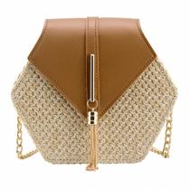 Bolsa tiracolo feminina Bausweety, canudo fofo com couro PU