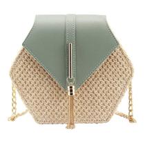 Bolsa tiracolo feminina Bausweety, fofa, ombro de palha, couro PU