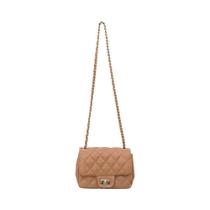 Bolsa Tiracolo Feminina Camel Matelassê com Fecho Giratório Comfort
