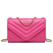 Bolsa tiracolo feminina Dasein, pequena, acolchoada, fúcsia noturna Bolsa tiracolo feminina Dasein, pequena, acolchoada, fúcsia noturna