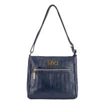 Bolsa Tiracolo feminina de couro Milena azul Bolsa Tiracolo feminina de couro Milena azul