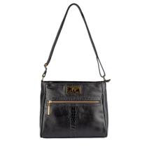 Bolsa Tiracolo feminina de couro Milena preta Bolsa Tiracolo feminina de couro Milena preta