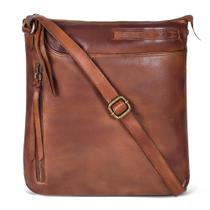 Bolsa tiracolo feminina em couro de carvalho preta média Bolsa tiracolo feminina em couro de carvalho preta média