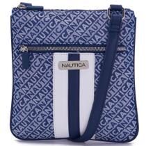 Bolsa tiracolo feminina Nautica Lakeside Signature Jaquard Indigo