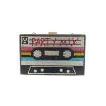 Bolsa tiracolo feminina Renabro, retrô, em forma de rádio, strass Bolsa tiracolo feminina Renabro, retrô, em forma de rádio, strass