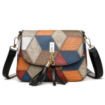 Bolsa tiracolo geométrica de couro PU feminina 20x6x14cm Bolsa tiracolo geométrica de couro PU feminina 20x6x14cm