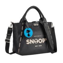 Bolsa Tiracolo Grande Snoopy Sp2637Pt Preto Semax