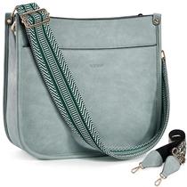 Bolsa tiracolo HKCLUF Trendy Vegan Leather Hobo Green Women Bolsa tiracolo HKCLUF Trendy Vegan Leather Hobo Green Women