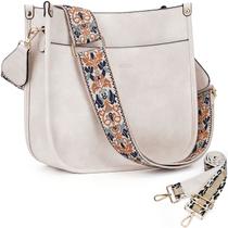 Bolsa tiracolo HKCLUF Trendy Vegan Leather Hobo White Women Bolsa tiracolo HKCLUF Trendy Vegan Leather Hobo White Women
