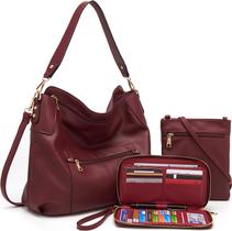 Bolsa tiracolo Idesort Fashion em material sintético vermelho escuro