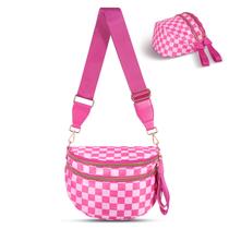 Bolsa tiracolo idoltimes de nylon quadriculado para mulheres Bolsa tiracolo idoltimes de nylon quadriculado para mulheres