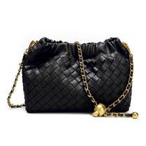 Bolsa tiracolo Joryin Woven Leather, pequena para mulheres, preta Bolsa tiracolo Joryin Woven Leather, pequena para mulheres, preta