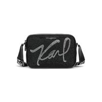 Bolsa tiracolo KARL LAGERFELD Maybelle com logotipo cravejado preto/prata