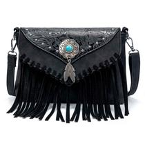 Bolsa tiracolo LAVAWA Small Fringe Tassel Turquesa para mulheres Bolsa tiracolo LAVAWA Small Fringe Tassel Turquesa para mulheres