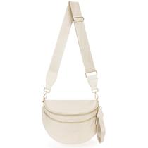 Bolsa tiracolo Lushandy Bum Bag feminina xadrez, nylon bege Bolsa tiracolo Lushandy Bum Bag feminina xadrez, nylon bege