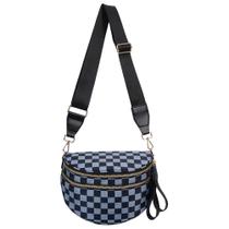 Bolsa tiracolo Lushandy Bum Bum Bag de nylon quadriculado para mulheres Bolsa tiracolo Lushandy Bum Bum Bag de nylon quadriculado para mulheres
