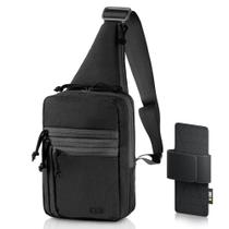 Bolsa tiracolo M-Tac Tactical Masculina preta mesclada Bolsa tiracolo M-Tac Tactical Masculina preta mesclada