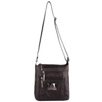 Bolsa Tiracolo Masculina Clovis em couro preta