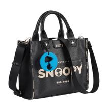 Bolsa Tiracolo Média Snoopy Sp2639Pt Preto Semax